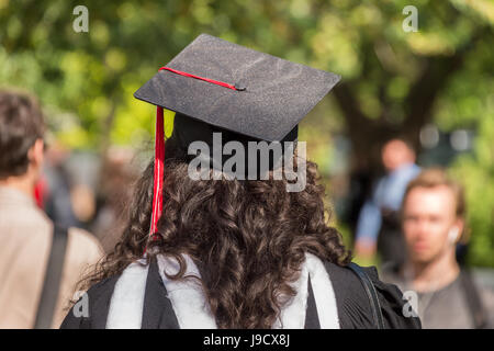 Montreal, Canada - 31 May 2017: New Graduate after graduation ceremony at McGill College. Stock Photo