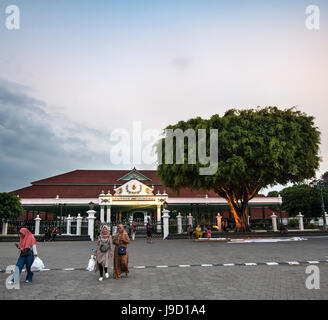 Palace of Yogyakarta, Dusk, Keraton Yogyakarta, Yogyakarta, Java, Indonesia Stock Photo