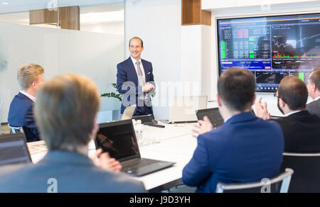 Business presentation on corporate meeting. Stock Photo