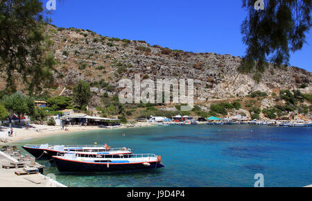 Agios Nikolaos port and the beach on Zakynthos island, Greece Stock Photo