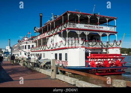 Riverboat on the Savannah River, Savannah, Georgia, USA, North America Stock Photo