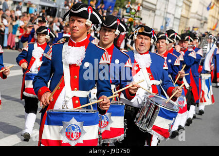 Traditional Costume Parade on occasion of the Oktoberfest, Munich, Upper Bavaria, Bavaria, Germany, Europe Stock Photo