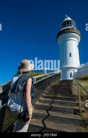 Cape Byron lighthouse, Byron Bay, Queensland, Australia, Pacific Stock Photo