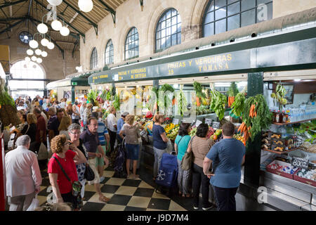 Interior of Mercado Central de Abastos food market, Jerez de la Frontera, Cadiz province, Andalucia, Spain, Europe Stock Photo