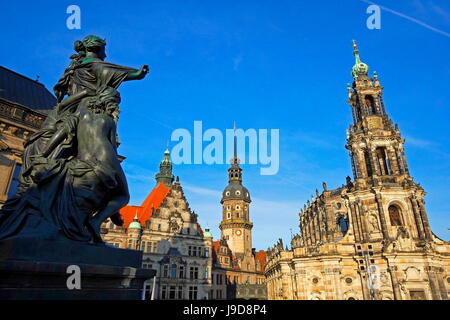 Hofkirche, Dresden, Saxony, Germany, Europe Stock Photo