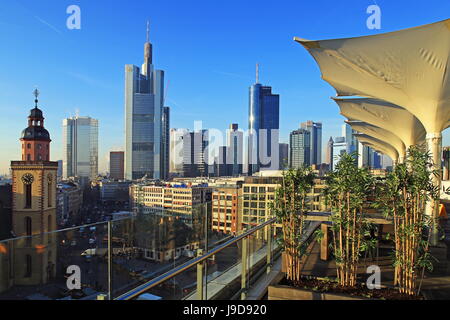 Hauptwache and Financial District, Frankfurt am Main, Hesse, Germany, Europe Stock Photo