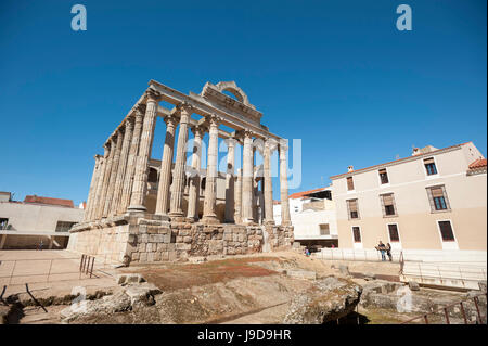 Temple of Diana in Merida, Badajoz, Extremadura, Spain, Europe Stock Photo