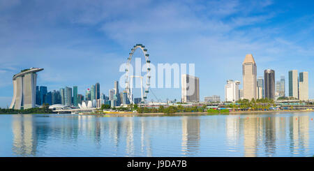 View of Singapore Flyer, Gardens by the Bay and Marina Bay Sands Hotel, Singapore, Southeast Asia, Asia Stock Photo