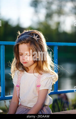 cute little crying girl Stock Photo