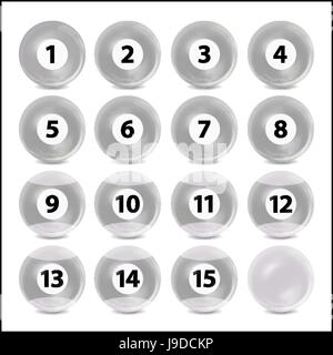 Billiard Or Lottery Number Balls Set Vector. Black And White Balls Isolated. Bingo Balls Set With Numbers. Realistic Vector. Lotto Concept Stock Vector