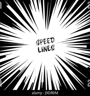 Manga Speed Lines Vector Grunge Ray Illustration Black And White Space For  Text Comic Book Radial