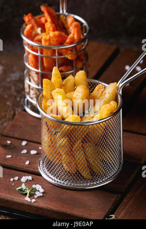 Variety of french fries Stock Photo