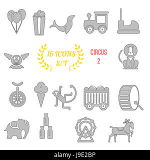 illustration of circus icon set on white background Stock Photo - Alamy