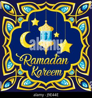 traditional ramadan kareem month celebration greeting card design, holy muslim culture, islamic religion mubarak eid background, islam holiday ramazan vector illustration Stock Vector