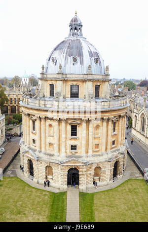 OXFORD/ UK- OCTOBER 26 2016: Elevated View Of Radcliffe Camera Building In Oxford Stock Photo