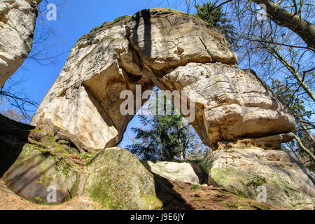 Natural rock arch in Bohemian Paradise Stock Photo