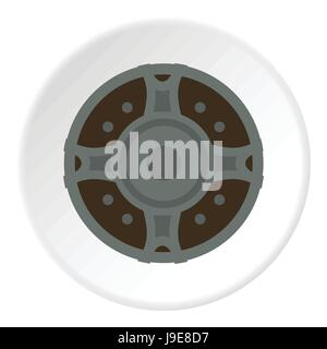 Viking shield icon, flat style Stock Vector