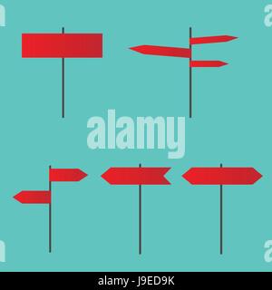 Road direction signs icons set vector illustration Stock Vector