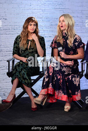 Sofia Boutella (left) and Annabelle Wallis during a BUILD series event to promote The Mummy, held at Shropshire House, London. Stock Photo