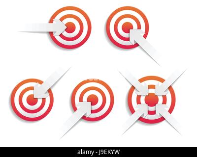 Targets and arrows. Vector illustration. Stock Vector