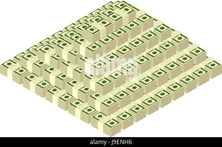 money pyramid of gold bars with dollar Stock Vector