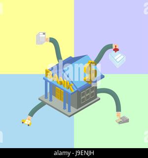 The Bank's work. Infographics banking. Isometric style Stock Vector