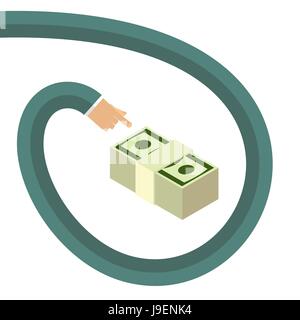 Longarm shows for money. As a gesture of the hand. Vector illustration Stock Vector