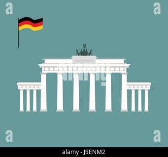 Brandenburg Gate in Berlin. landmark of Germany. Architecture attraction of  country. Vector illustration Stock Vector