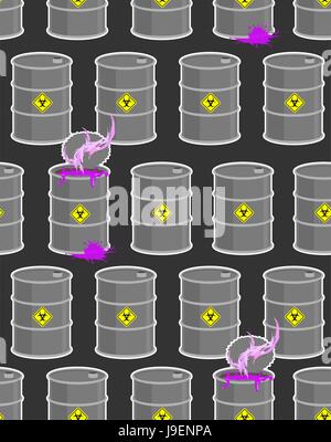 Dump  biohazard. Gray flanks with violet dangerous acid seamless pattern. Vector background pollution. Poisonous vapors of acids. Stock Vector