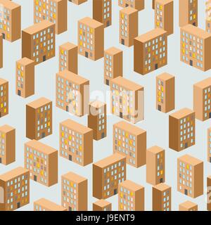 Building seamless pattern. Vector background of the city. Ghetto. New sleeping area. Stock Vector
