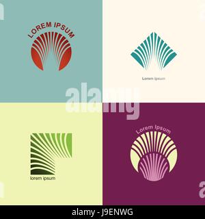 Set of logos for the abstract lines. The concept of construction. Stock Vector