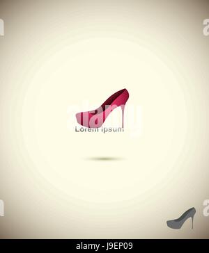 Logo shoe store, shop, fashion collection, boutique label. Ornate shoe icon Stock Vector