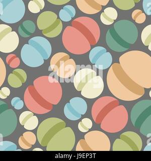 Sphere seamless pattern. Abstract geometric vector background. Hemisphere Space ornament Stock Vector