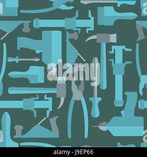 Seamless Construction Hand tools pattern. Vector illustration Stock Vector