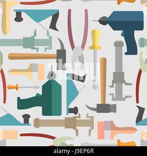 Hand tools seamless Pattern. Vector background Stock Vector