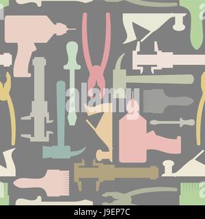 Construction tools seamless Pattern. Vector background Stock Vector