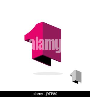 Logo 1. Number one. Vector design icon. Stock Vector