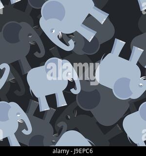 Elephant seamless pattern. 3d background of elephants. Texture of an animal from jungle. Ornament for baby tissue. Stock Vector