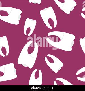 White teeth seamless pattern. Vector background for dentist Stock Vector