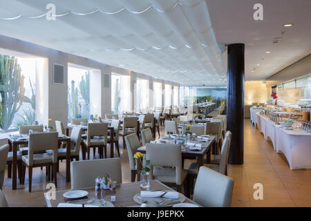 Unique hotel, interior of the celebrity-visited Sky restaurant in the five star Unique hotel by Ruy Ohtake Stock Photo
