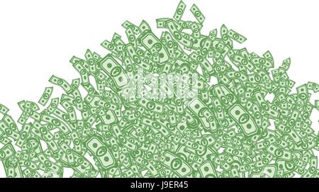 mountain of money, lots of money, wealth, bunch money, money background from dollars Stock Vector