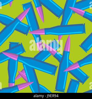 Colored bullets for. Blue military ammo texture. Pink bullet shells for weapons. Stock Vector