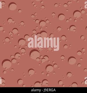 Mars seamless pattern. Vector illustration of  surface of Mars. Texture of red planet with craters. Stock Vector
