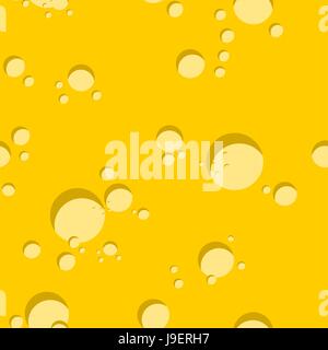 Cheese seamless texture . Vector illustration of  surface of  cheese. Pattern yellow dairy product with holes Stock Vector