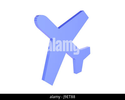 Airplane icon over white background. Concept 3D illustration. Stock Photo