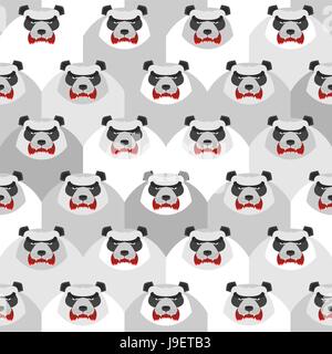Angry Panda. Seamless vector pattern of ferocious bears. Vector background animals Stock Vector