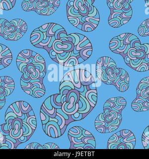 Cartoon Seamless cloud pattern. decorative  background, primitive drawing Stock Vector