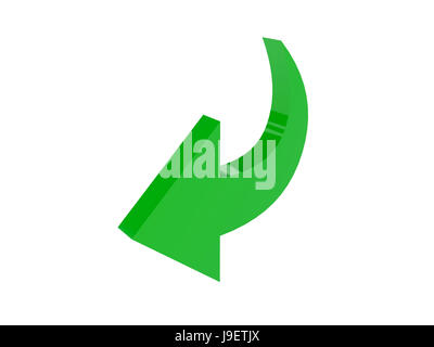 Arrow back icon over white background. Concept 3D illustration. Stock Photo