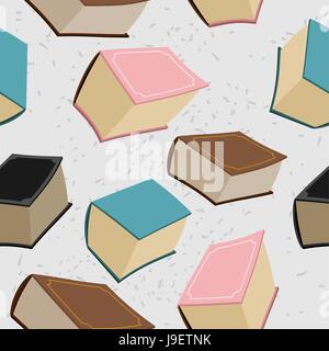 Old big book seamless pattern. Vector background of books Stock Vector