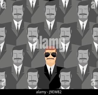 Spy. Seamless pattern of people. A crowd of men. Stock Vector